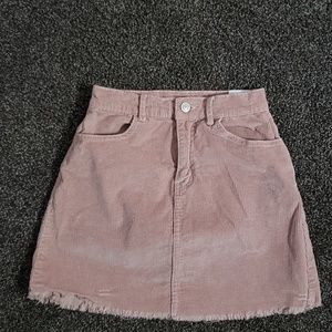 Corduroy pink mini skirt